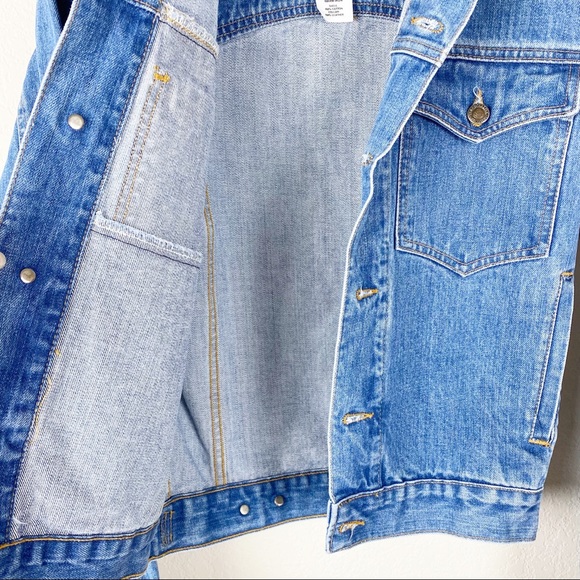 VINTAGE SHAEFER denim & leather jean jacket sh3 - Picture 4 of 8